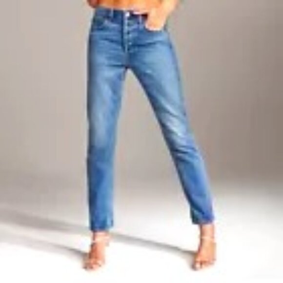 Aritzia Denim Forum Jeans Ex Boyfriend High Waist Tapered Sz 24 #RCC-10-6103A-38 - Picture 1 of 16